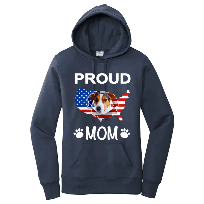 Parson Russel Terrier Russel Terrier Proud Patriot Mom Funny Gift Women's Pullover Hoodie