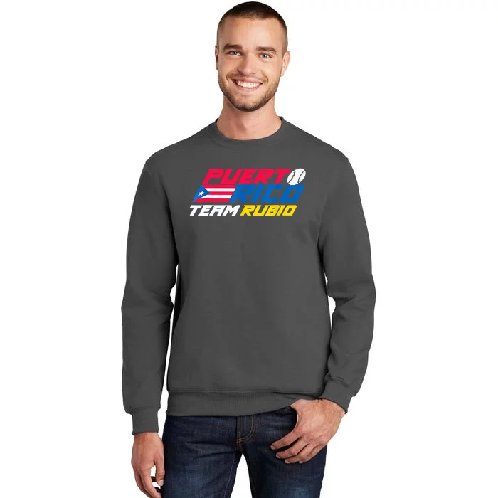 Puerto Rico Team Rubio Baseball Flag Tall Sweatshirt