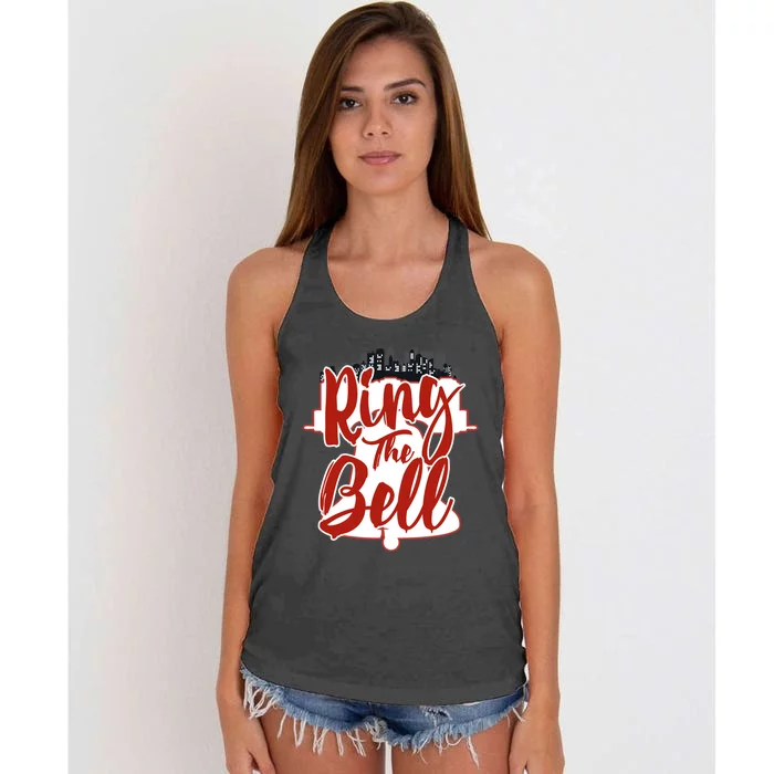 Philly Ring The Bell Philadelphia Baseball Vintage Christmas Women's Knotted Racerback Tank