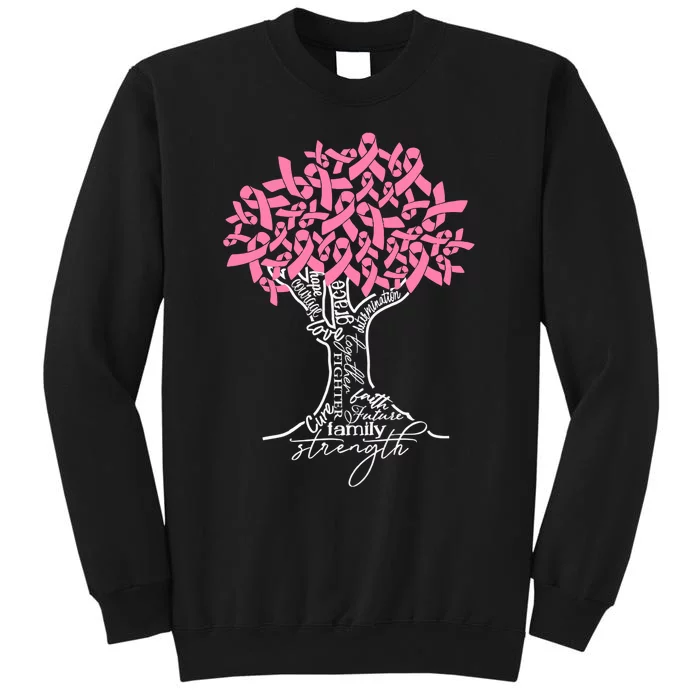 Pink Ribbon Tree Breast Cancer Fighter Breast Cancer Awareness Cancer Sweatshirt