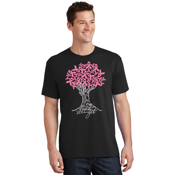 Pink Ribbon Tree Breast Cancer Fighter Breast Cancer Awareness Cancer T-Shirt