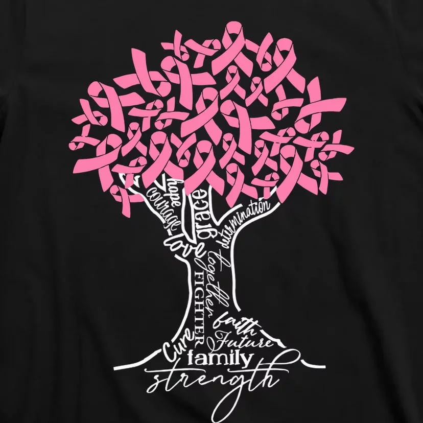 Pink Ribbon Tree Breast Cancer Fighter Breast Cancer Awareness Cancer T-Shirt