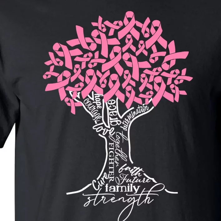 Pink Ribbon Tree Breast Cancer Fighter Breast Cancer Awareness Cancer Tall T-Shirt