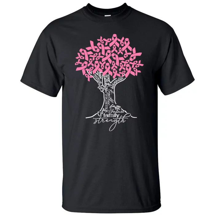 Pink Ribbon Tree Breast Cancer Fighter Breast Cancer Awareness Cancer Tall T-Shirt