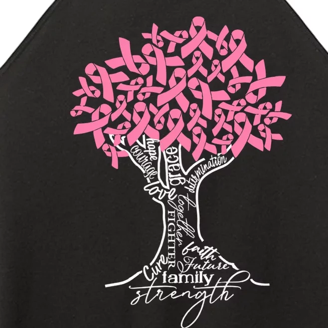 Pink Ribbon Tree Breast Cancer Fighter Breast Cancer Awareness Cancer Women’s Perfect Tri Rocker Tank