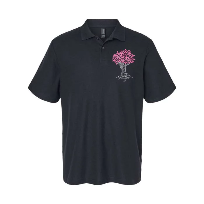 Pink Ribbon Tree Breast Cancer Fighter Softstyle Adult Sport Polo