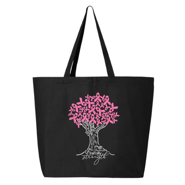 Pink Ribbon Tree Breast Cancer Fighter 25L Jumbo Tote