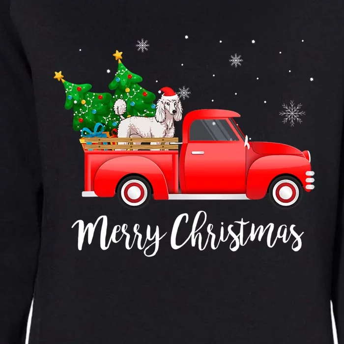 Poodle Red Truck Christmas Tree Xmas Dog Lover Funny Gift Womens California Wash Sweatshirt