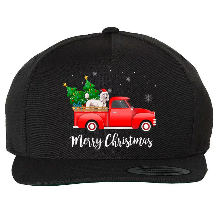 Poodle Red Truck Christmas Tree Xmas Dog Lover Funny Gift Wool Snapback Cap