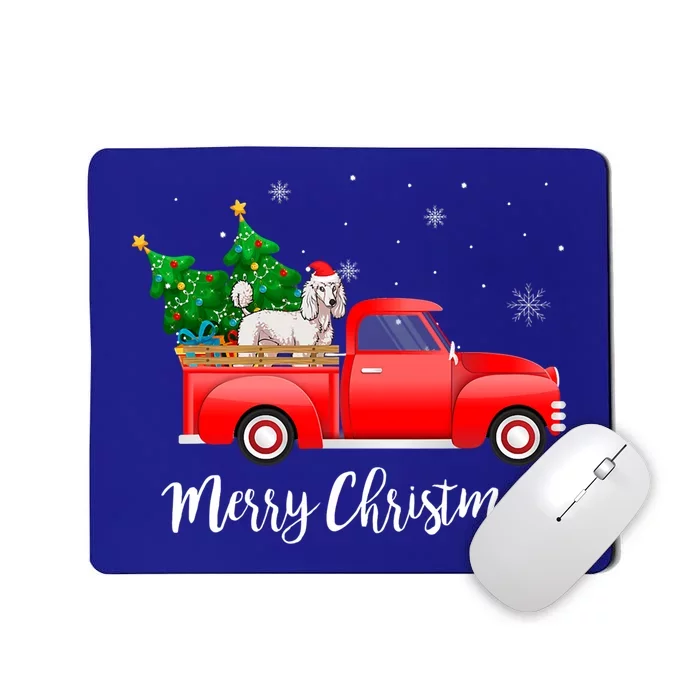 Poodle Red Truck Christmas Tree Xmas Dog Lover Funny Gift Mousepad