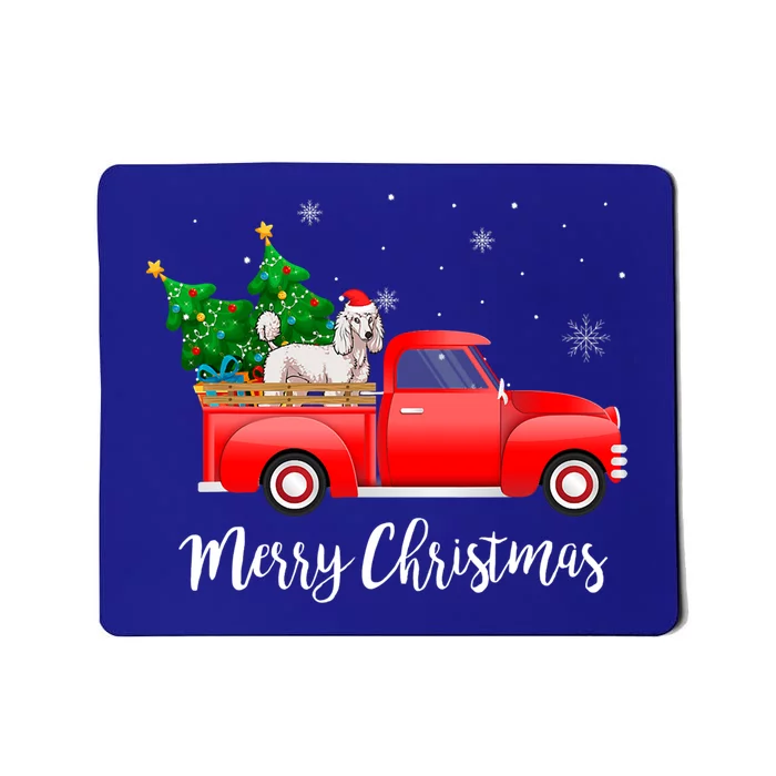 Poodle Red Truck Christmas Tree Xmas Dog Lover Funny Gift Mousepad