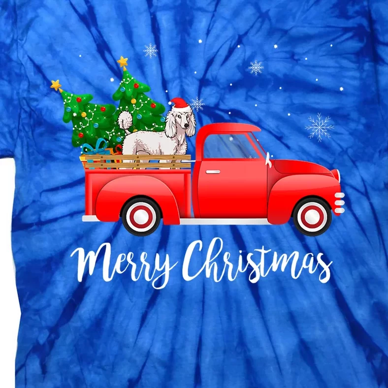 Poodle Red Truck Christmas Tree Xmas Dog Lover Funny Gift Tie-Dye T-Shirt