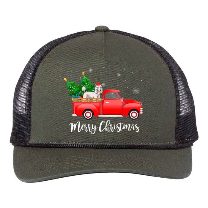 Poodle Red Truck Christmas Tree Xmas Dog Lover Funny Gift Retro Rope Trucker Hat Cap