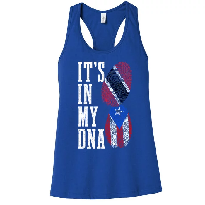 Puerto Rico Trinidad Tobago Its In My Dna Pride Puerto Rican Cool Gift Women's Racerback Tank