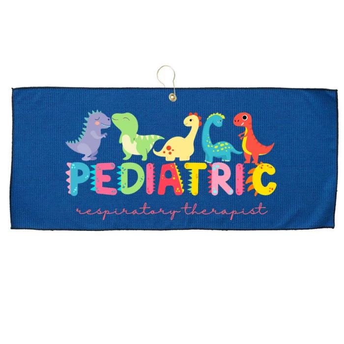 Pediatric Respiratory Therapist Dinosaur Nurse Appreciation Large Microfiber Waffle Golf Towel