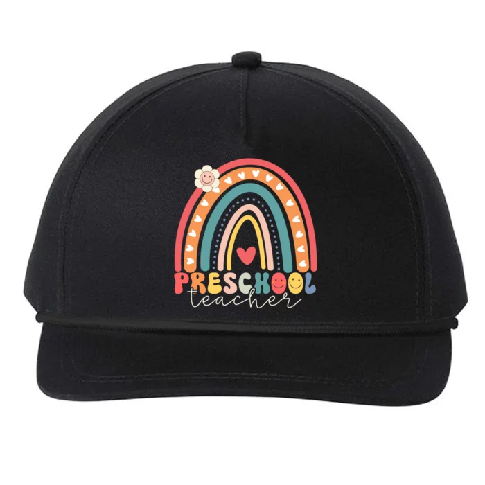 Preschool Rainbow Teacher Team Preschool Squad Gift Snapback Five-Panel Rope Hat