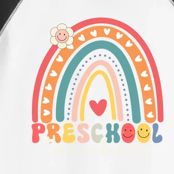 Preschool Rainbow Teacher Team Preschool Squad Gift Toddler Fine Jersey T-Shirt