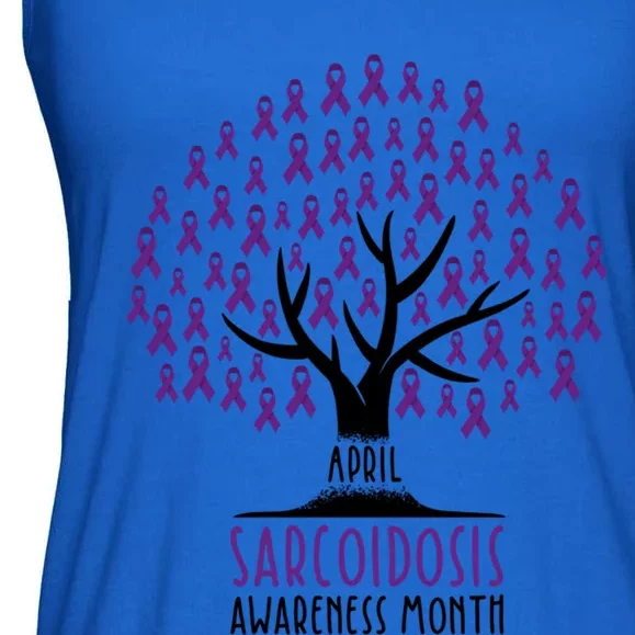 Purple Ribbon Tree April Sarcoidosis Awareness Month Gift Ladies Essential Flowy Tank