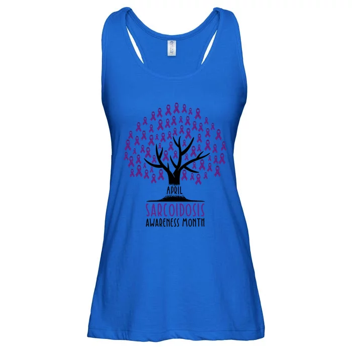 Purple Ribbon Tree April Sarcoidosis Awareness Month Gift Ladies Essential Flowy Tank