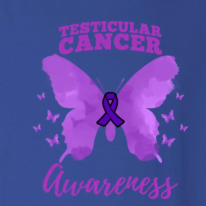 Purple Ribbon Testicular Cancer Awareness Gift Toddler Long Sleeve Shirt