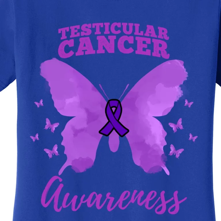 Purple Ribbon Testicular Cancer Awareness Gift Women's T-Shirt