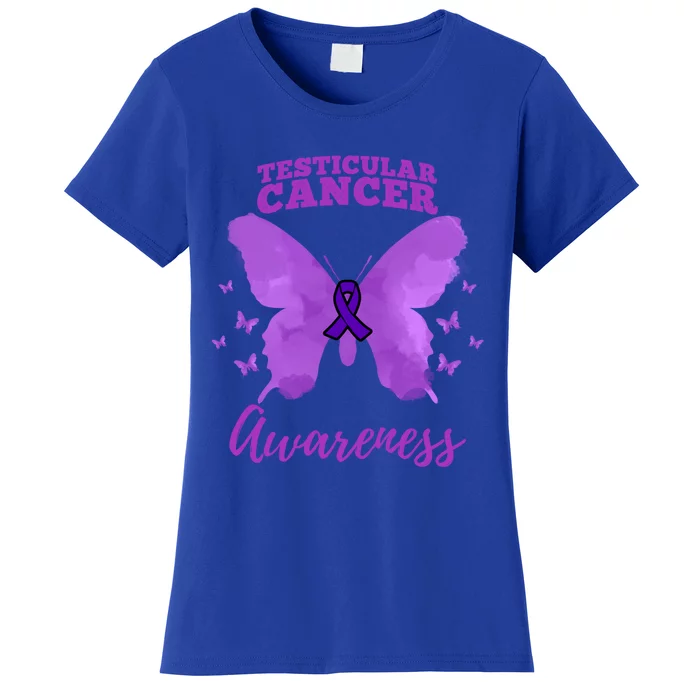 Purple Ribbon Testicular Cancer Awareness Gift Women's T-Shirt