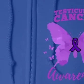 Purple Ribbon Testicular Cancer Awareness Gift Full Zip Hoodie