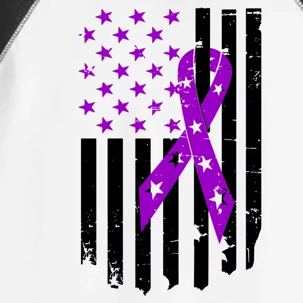 Purple Ribbon US Flag Epileptic Epilepsy Awareness Month Toddler Fine Jersey T-Shirt