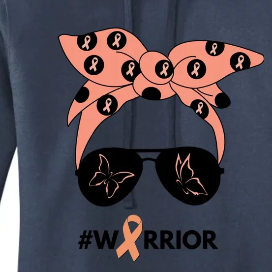 Peach Ribbon Uterine Endometrial Cancer Warrior Bandana Gift Women's Pullover Hoodie