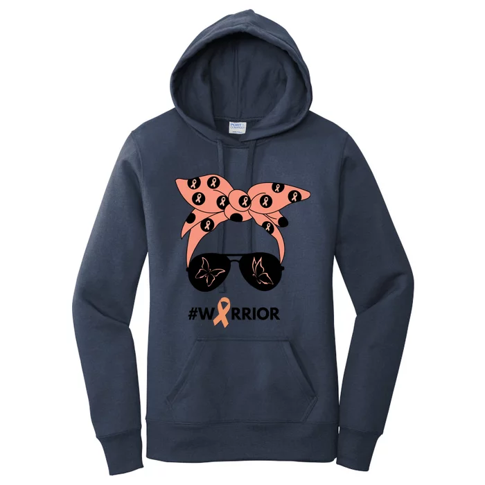 Peach Ribbon Uterine Endometrial Cancer Warrior Bandana Gift Women's Pullover Hoodie