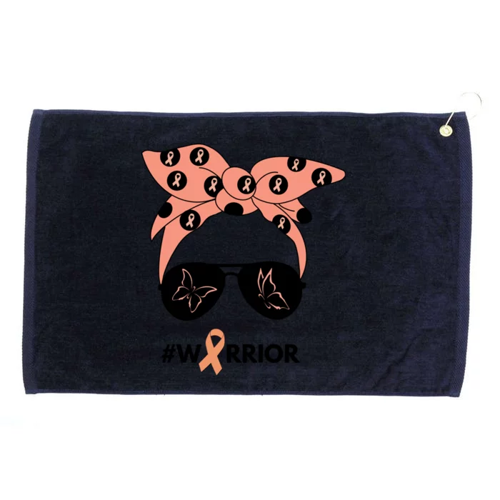 Peach Ribbon Uterine Endometrial Cancer Warrior Bandana Gift Grommeted Golf Towel