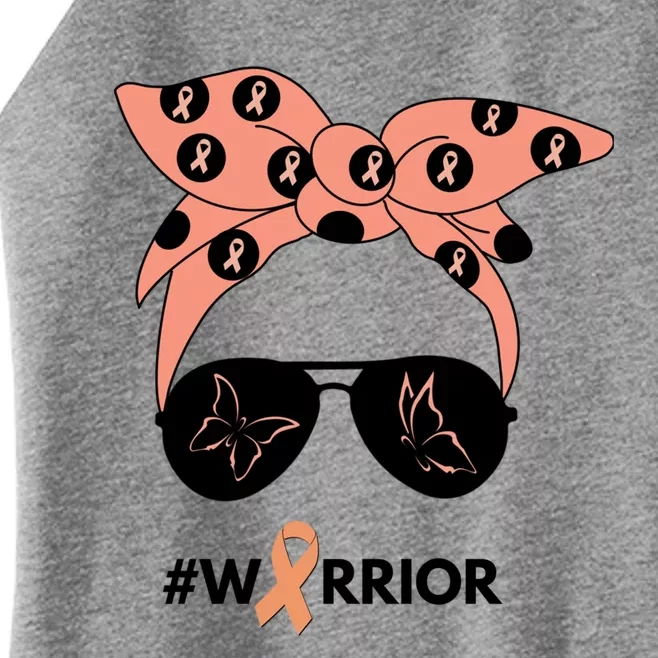 Peach Ribbon Uterine Endometrial Cancer Warrior Bandana Gift Women’s Perfect Tri Rocker Tank