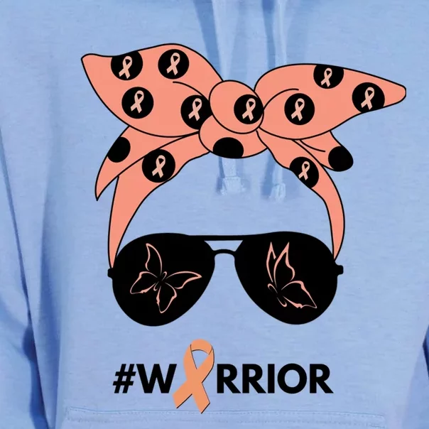 Peach Ribbon Uterine Endometrial Cancer Warrior Bandana Gift Unisex Surf Hoodie