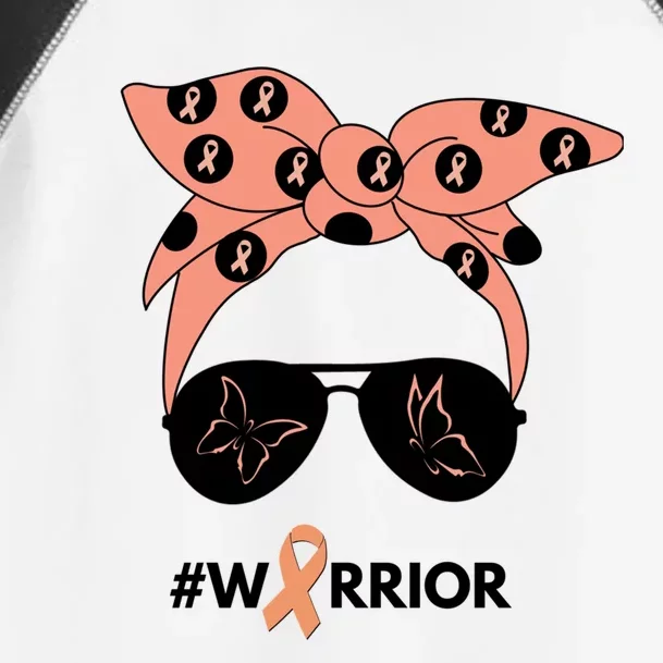 Peach Ribbon Uterine Endometrial Cancer Warrior Bandana Gift Toddler Fine Jersey T-Shirt