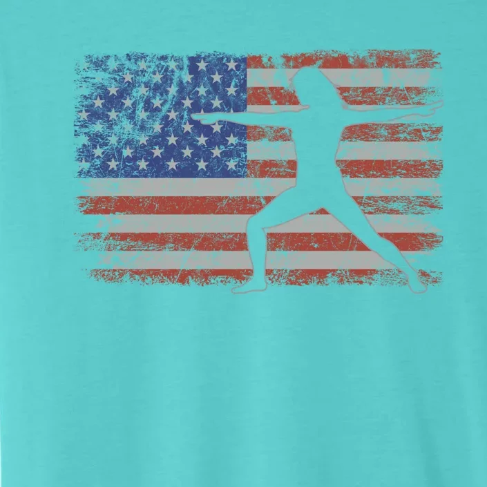 Pilates Retro Usa Flag Fitness 4th Of July Pilates Cool Gift ChromaSoft Performance T-Shirt