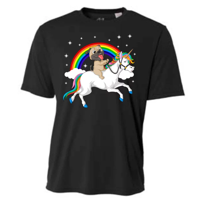 Pug Riding Unicorn Cooling Performance Crew T-Shirt