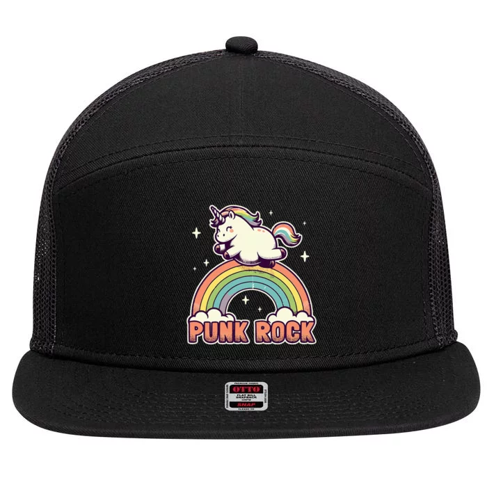 Punk Rock Unicorn I Punk Rock 7 Panel Mesh Trucker Snapback Hat