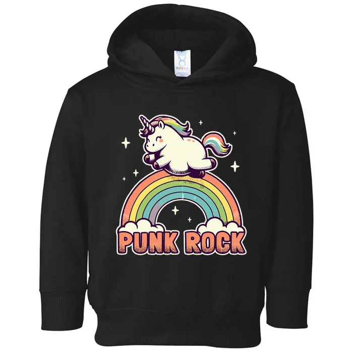 Punk Rock Unicorn I Punk Rock Toddler Hoodie