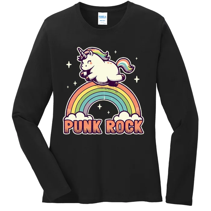 Punk Rock Unicorn I Punk Rock Ladies Long Sleeve Shirt