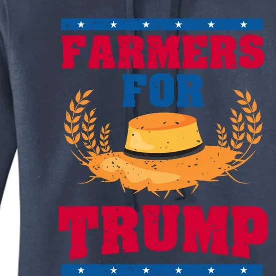 Pride Republican Usa Patriot Farmers For Trump Election Cool Gift Women's Pullover Hoodie