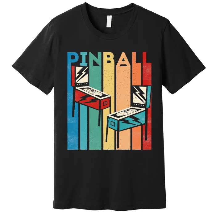 Pinball Retro Vintage Multiball Pinball Machine Arcade Game Premium T-Shirt