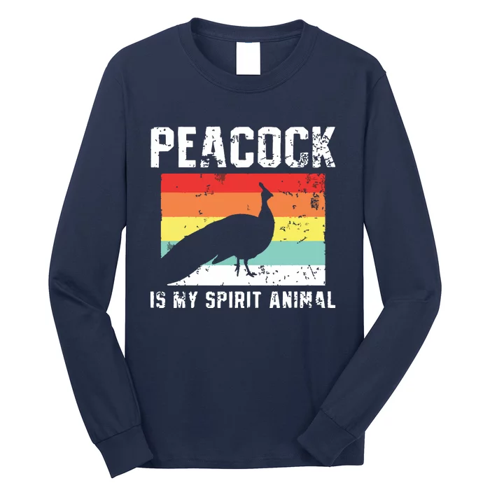 Peacock Retro Vintage Long Sleeve Shirt