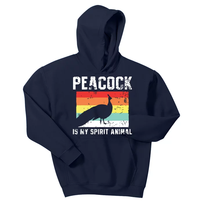 Peacock Retro Vintage Kids Hoodie