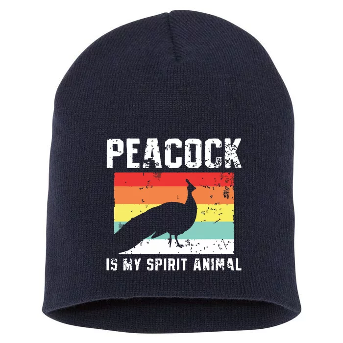 Peacock Retro Vintage Short Acrylic Beanie