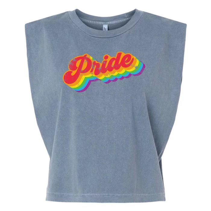 Pride Retro Vintage Garment-Dyed Women's Muscle Tee