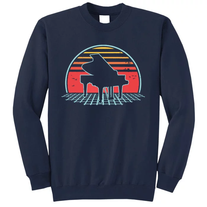 Piano Retro Vintage 80s Player Pianist Musician Gift Tall Sweatshirt