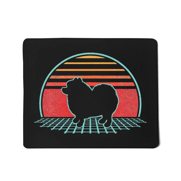 Pomeranian Retro Vintage Dog Lover 80s Style Gift Mousepad