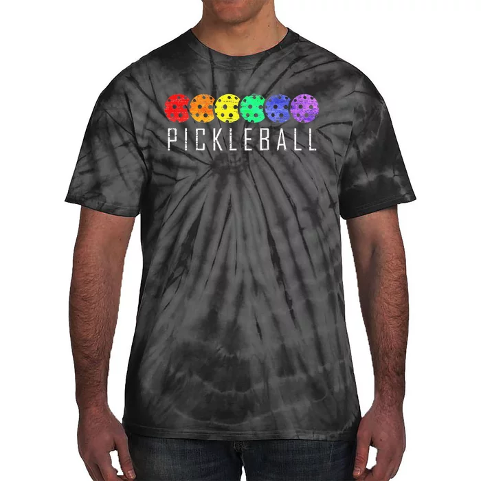 Pickleball Retro Vintage Paddle Sports Funny Player Tie-Dye T-Shirt