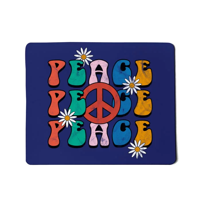 Peace Retro Vintage Sunflower Mousepad