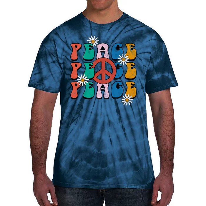 Peace Retro Vintage Sunflower Tie-Dye T-Shirt